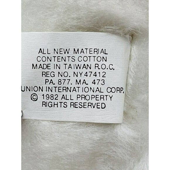 Aquilaun White Lamb Plush Pink Eyes Blue Shirt Advertising Promo 1982 Bunny - Picture 8 of 9